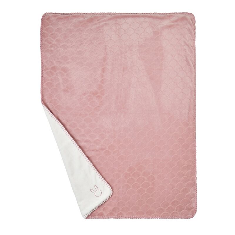  - couverture plaid bébé 100 x 75 cm wavy vieux rose 